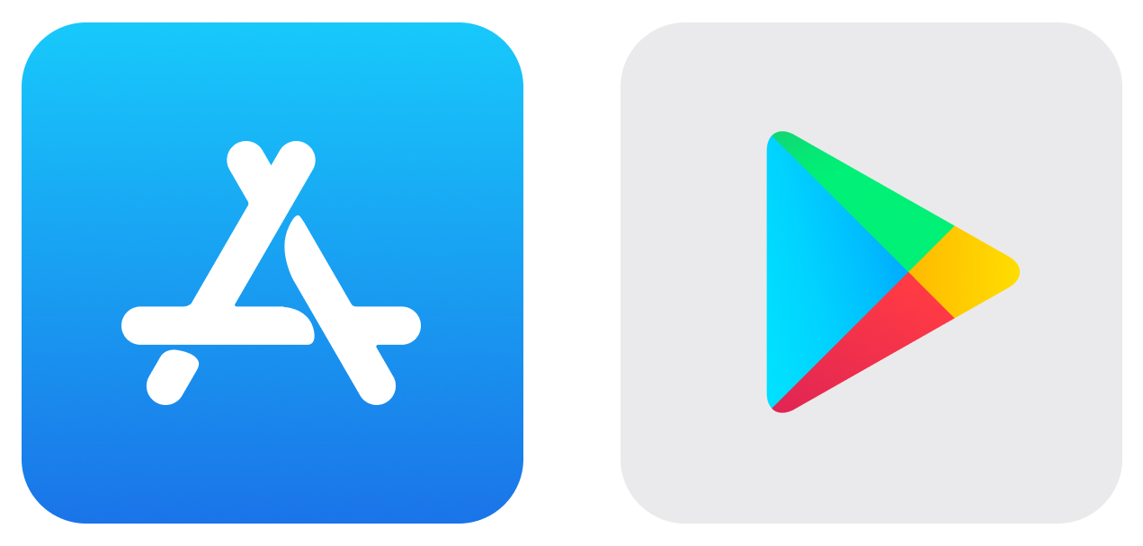 App Store (iPhone) and Play Store (Android)