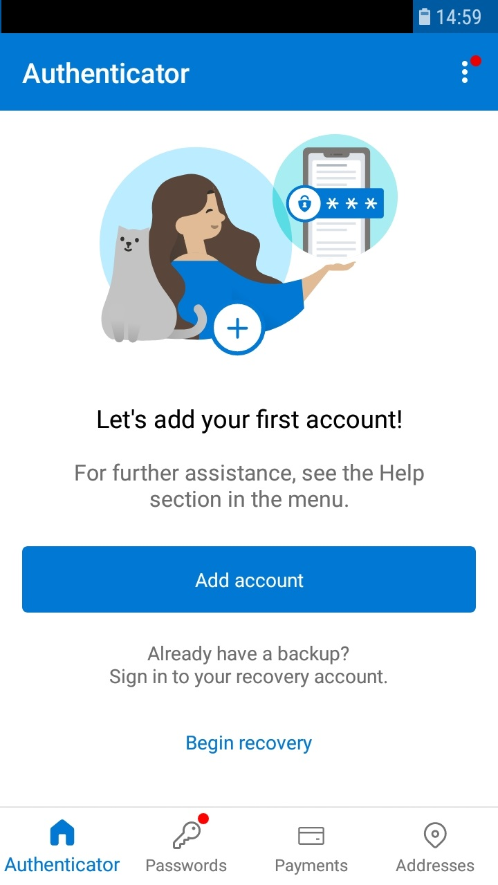 The Add account button